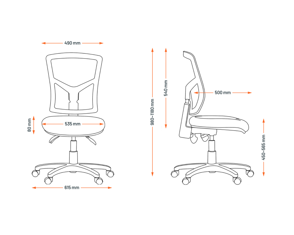 Matrix Mesh High Back Ergonomic Task Chair__orange