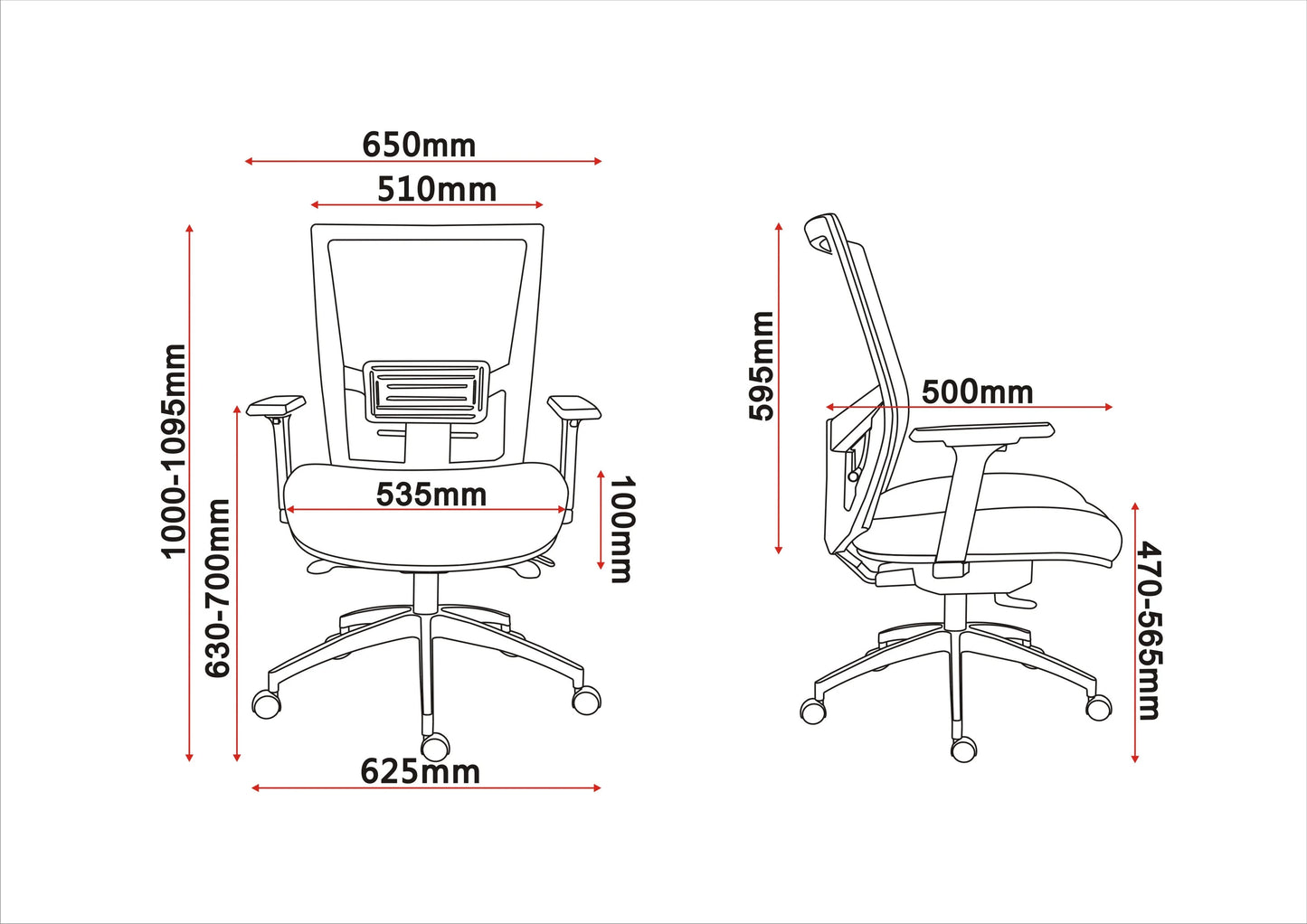 Radar III White Office Chair