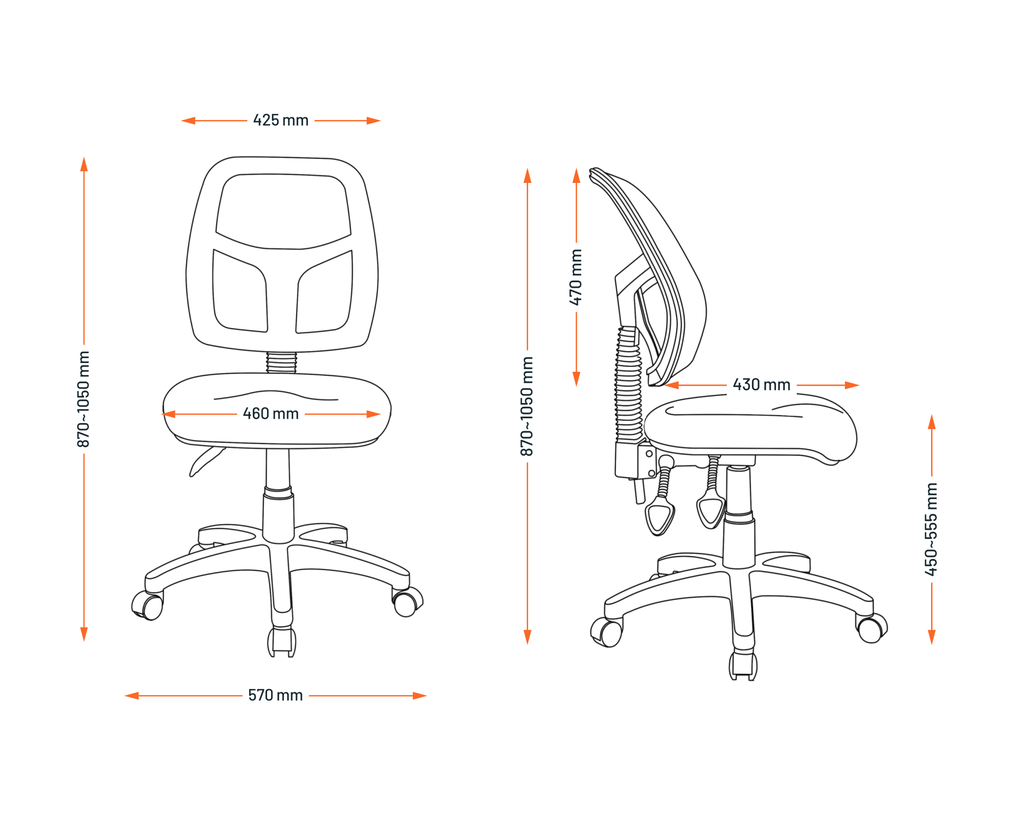 Jet II Mesh Medium Back, Semi-Ergonomic Office Chair__red
