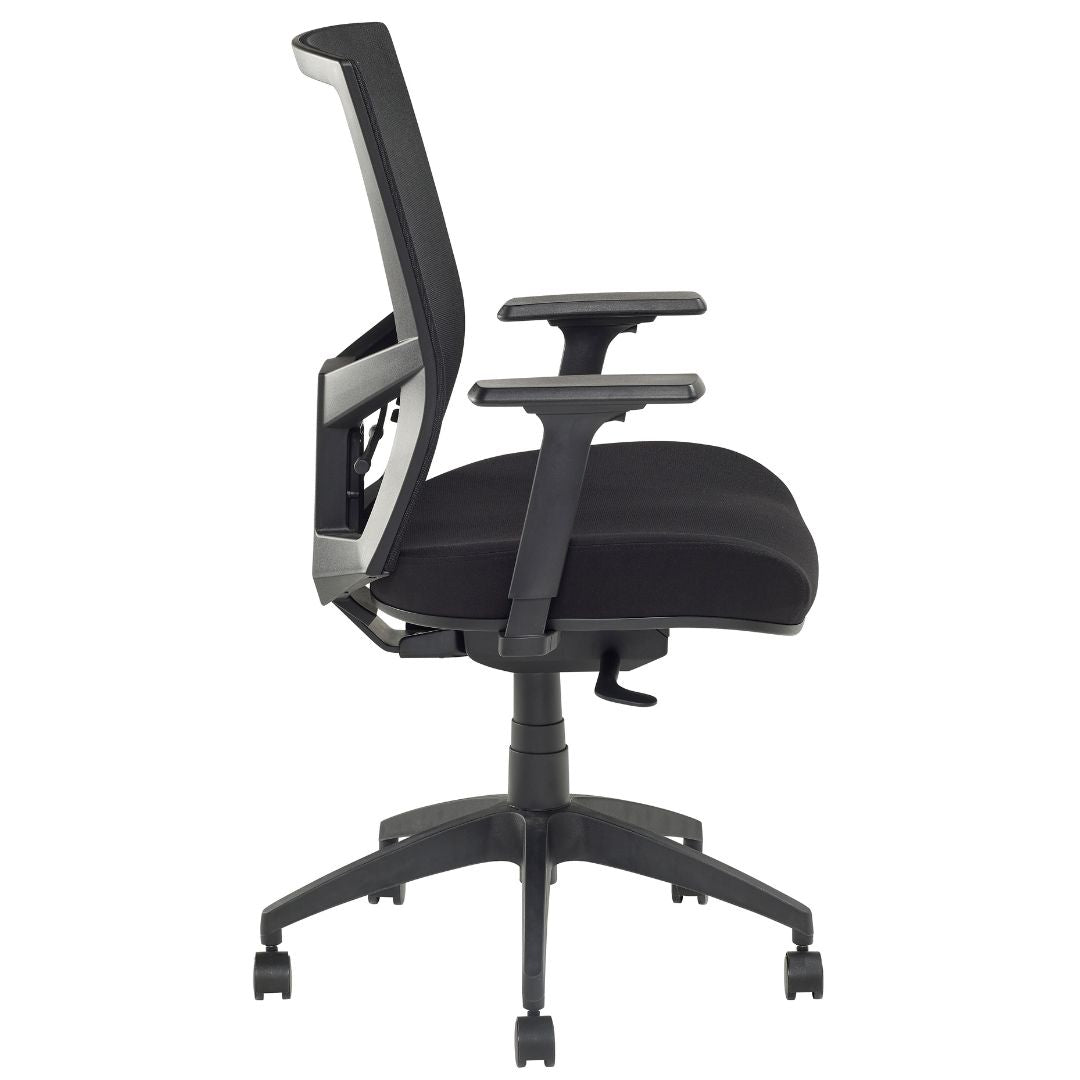 Black Radar III Home Office Chair by Pago International Side Facing Picture.