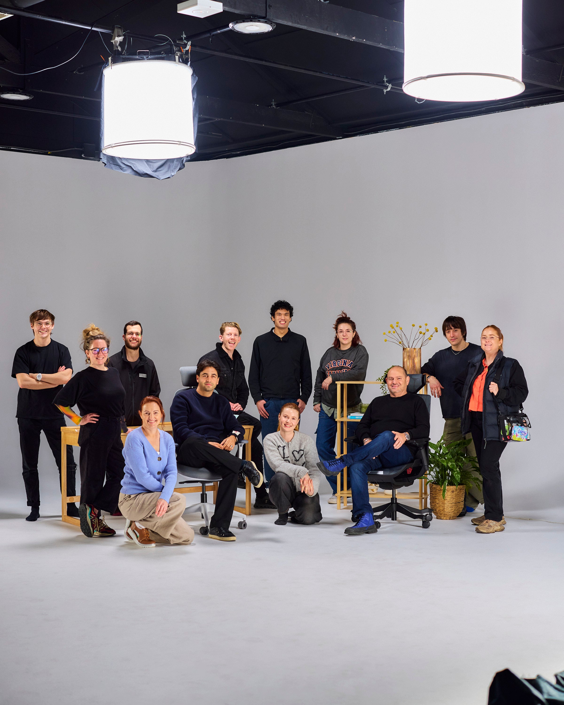 Pago team members in a showroom